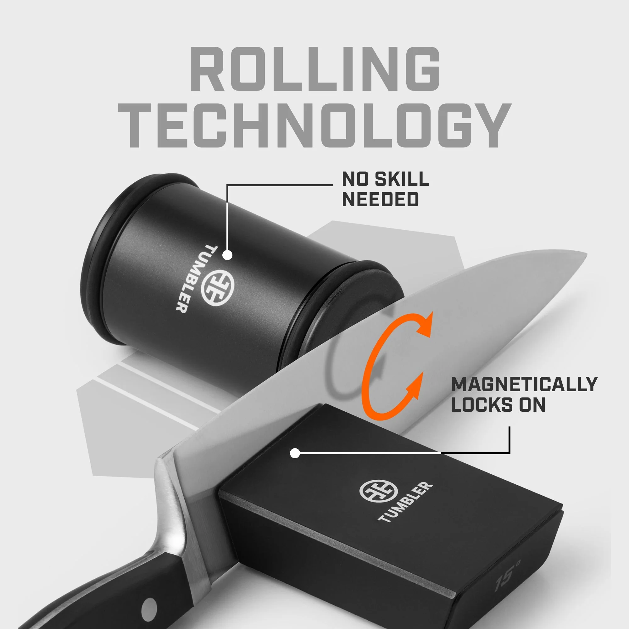 Tumbler Pro Diamond Rolling Knife Sharpener Set - Charcoal Black - Image 6